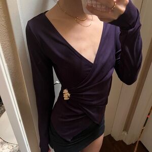 Plunge Neckline Wrap Top